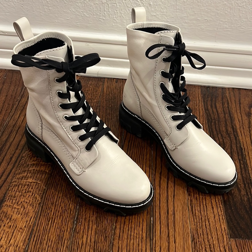 Rag and Bone Cream Leather Boots
